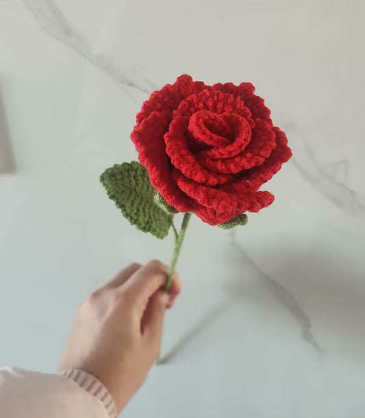 Hand Knitted Rose Flower